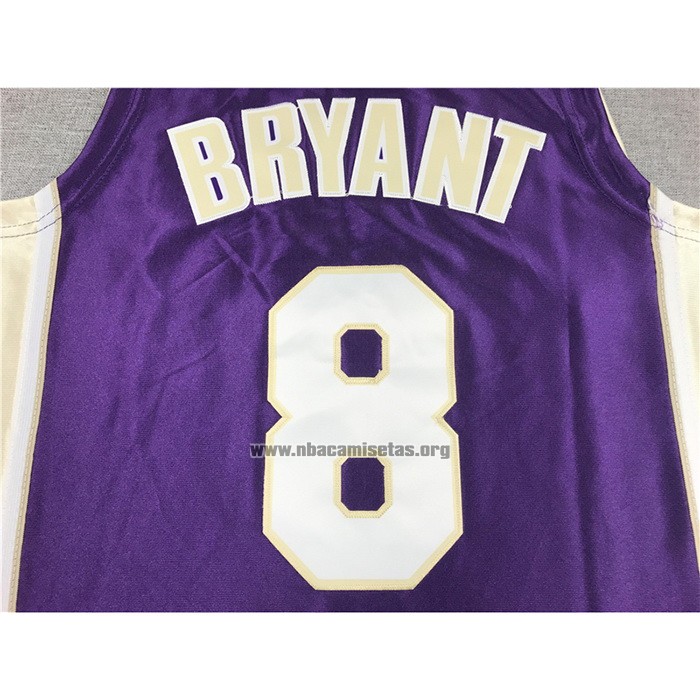 Camiseta Los Angeles Lakers Kobe Bryant NO 8 Hardwood Classics Hall Of Fame 2020 Violeta
